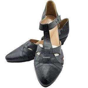 Fidji Shoes V096 velcro sandals low heel NWOB T-Strap Gray 41